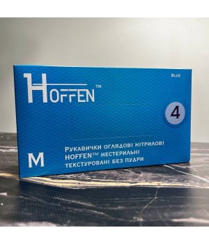 Рукавички Hoffen medical блакитні, розмір М 50 пар